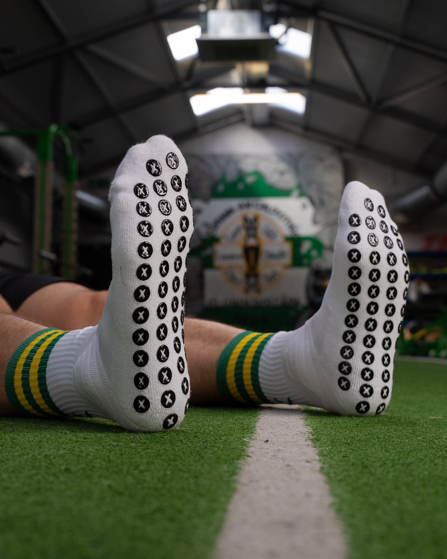 Green & Gold - White | Elite Grip Socks