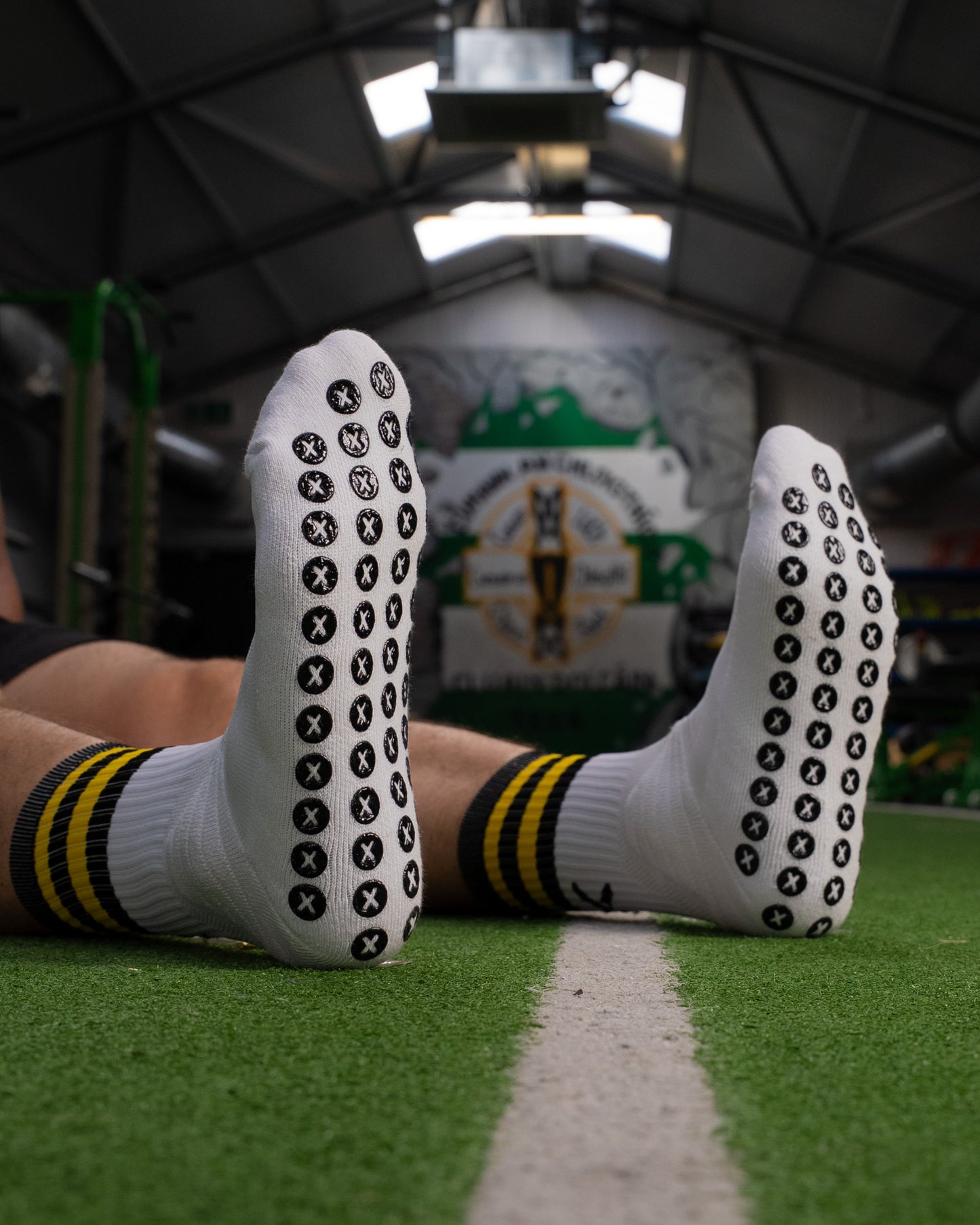 Black & Amber - White | Elite Grip Socks