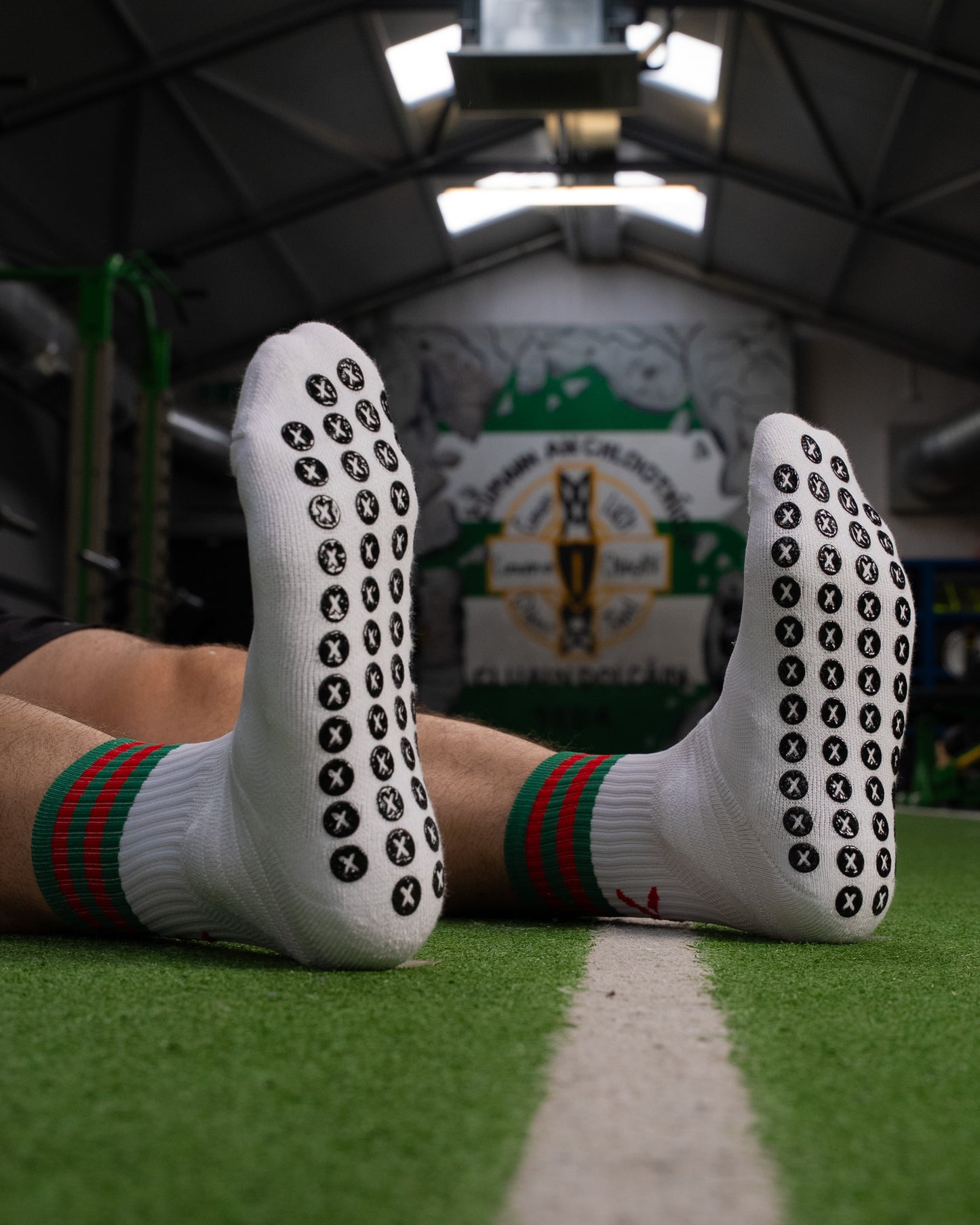Green & Red - White | Elite Grip Socks