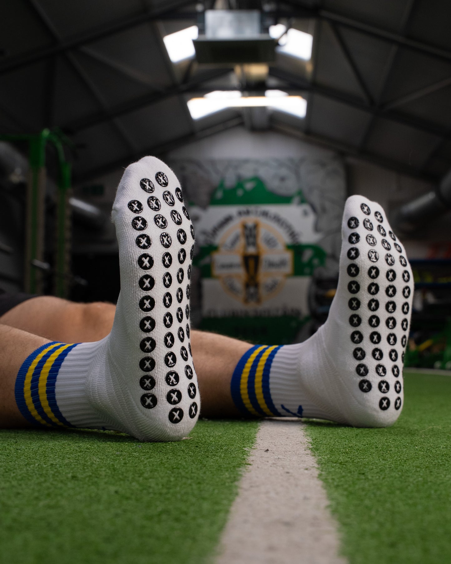Royal Blue & Amber - White | Elite Grip Socks