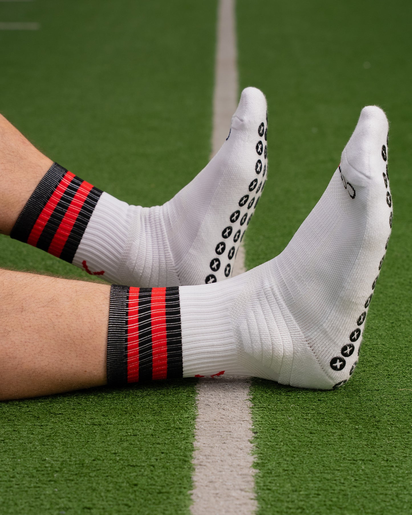Black & Red - White | Elite Grip Socks