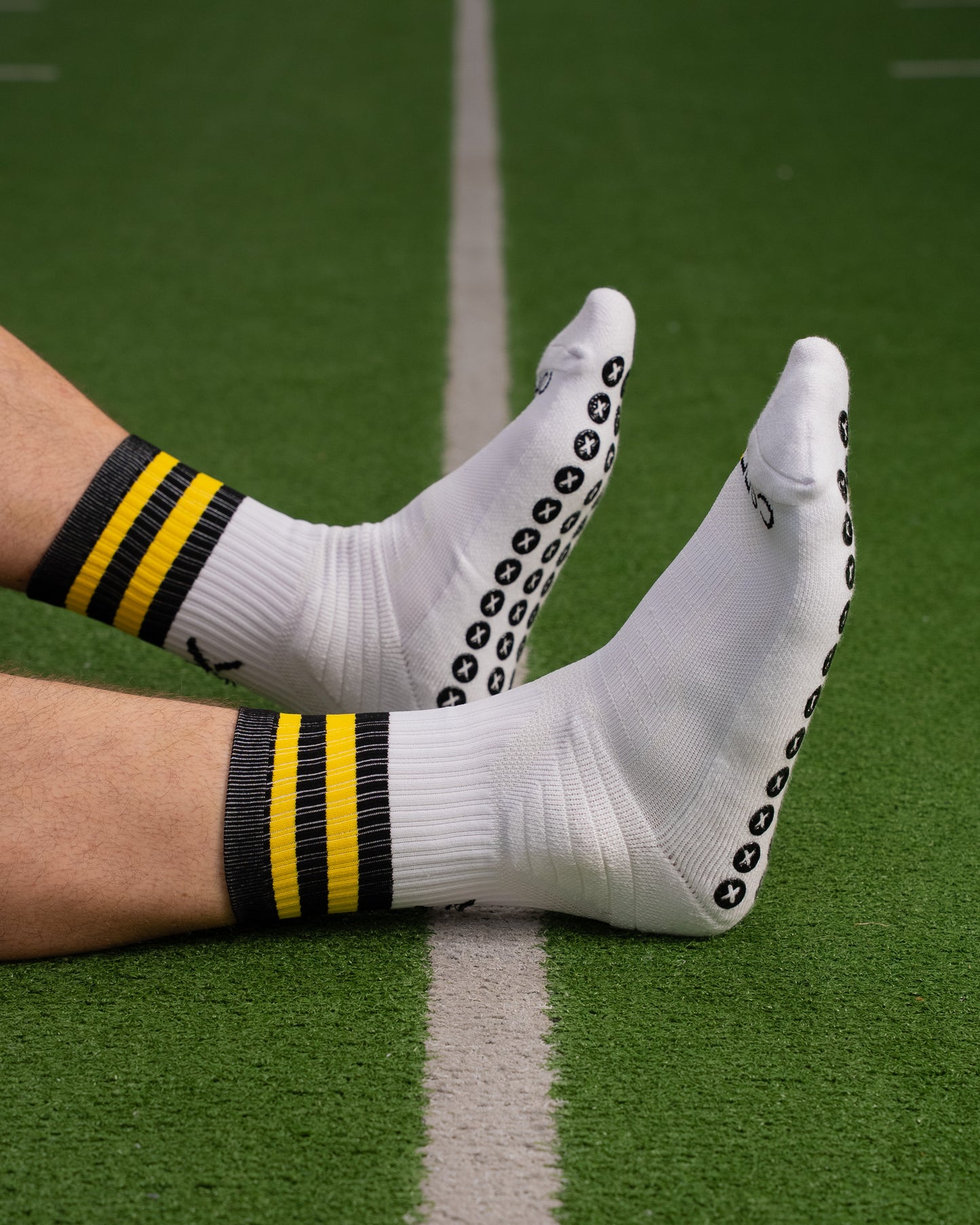 Black & Amber - White | Elite Grip Socks