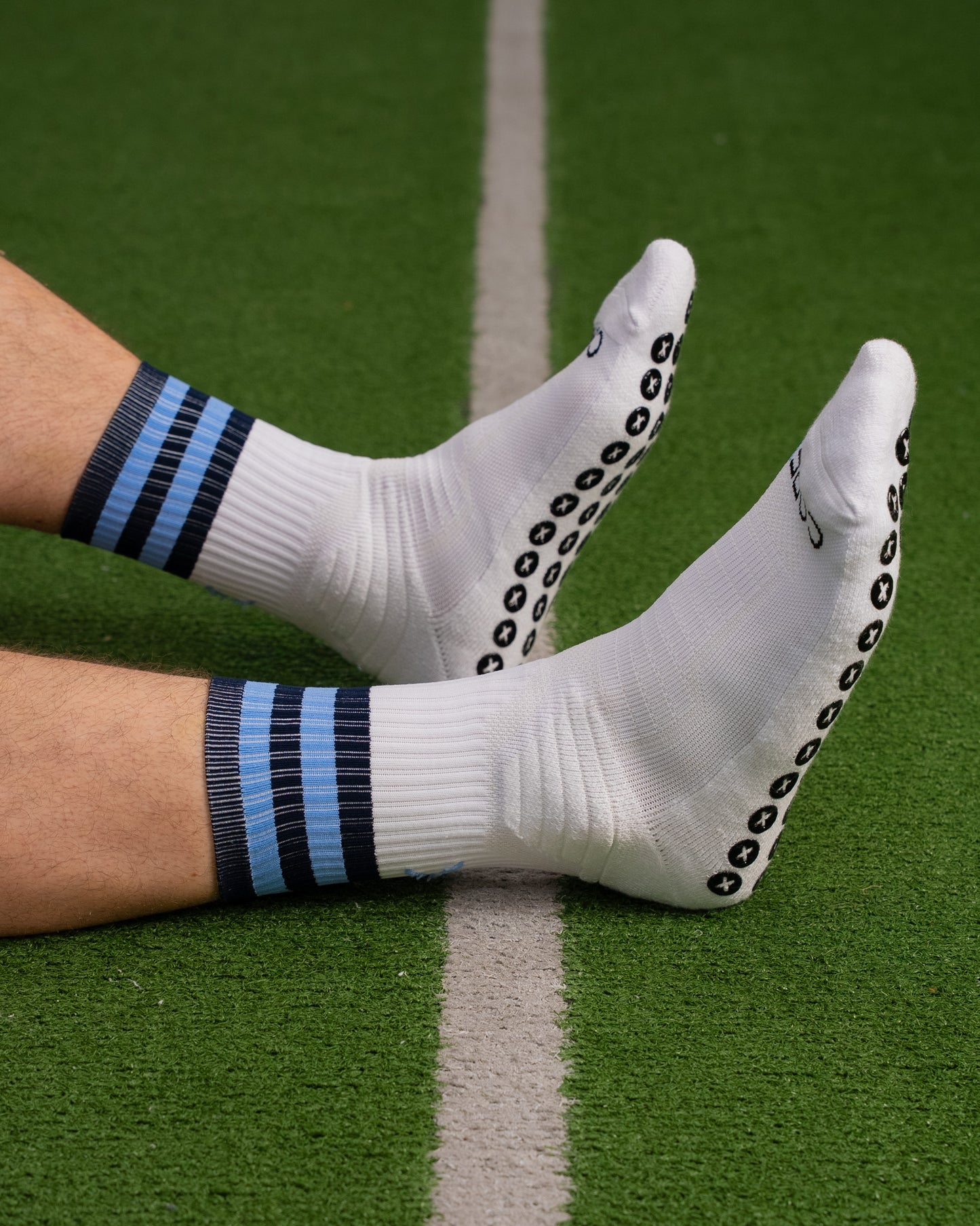 Navy & Light Blue - White | Elite Grip Socks