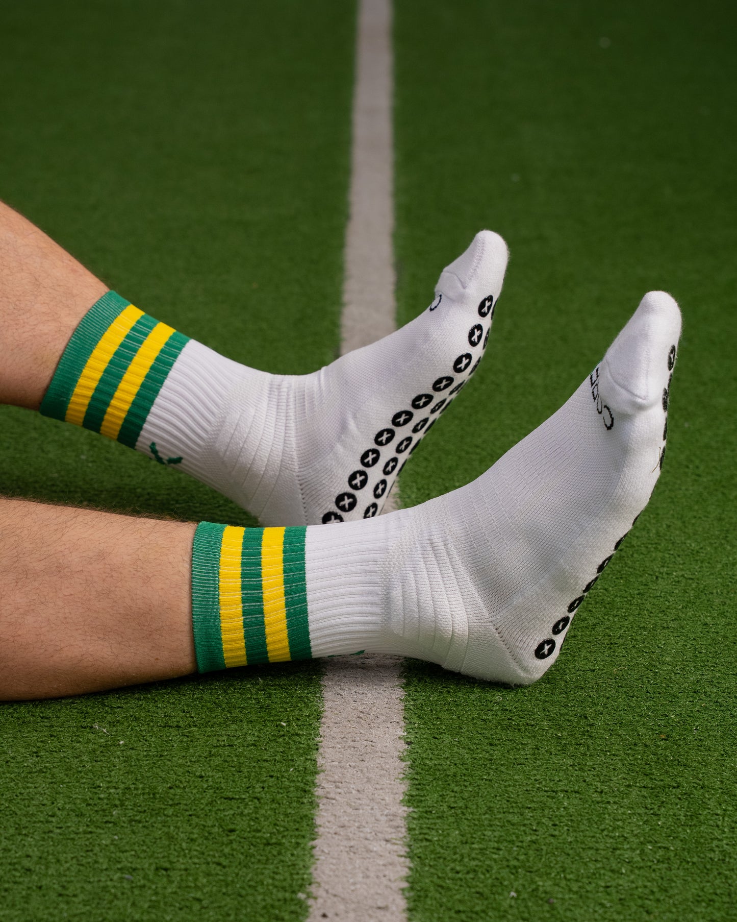 Green & Gold - White | Elite Grip Socks