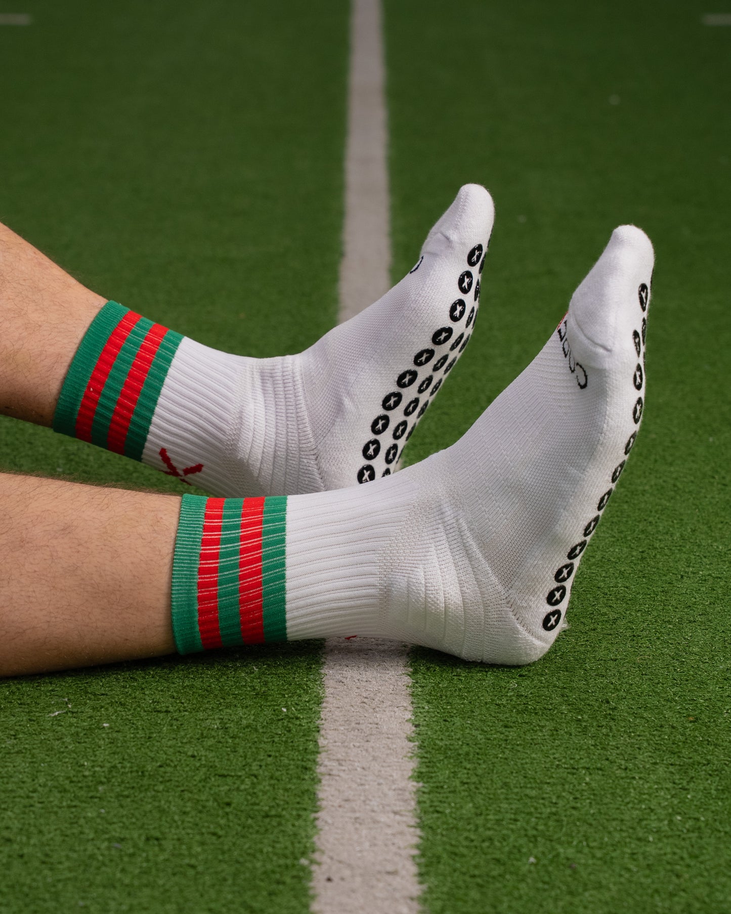 Green & Red - White | Elite Grip Socks