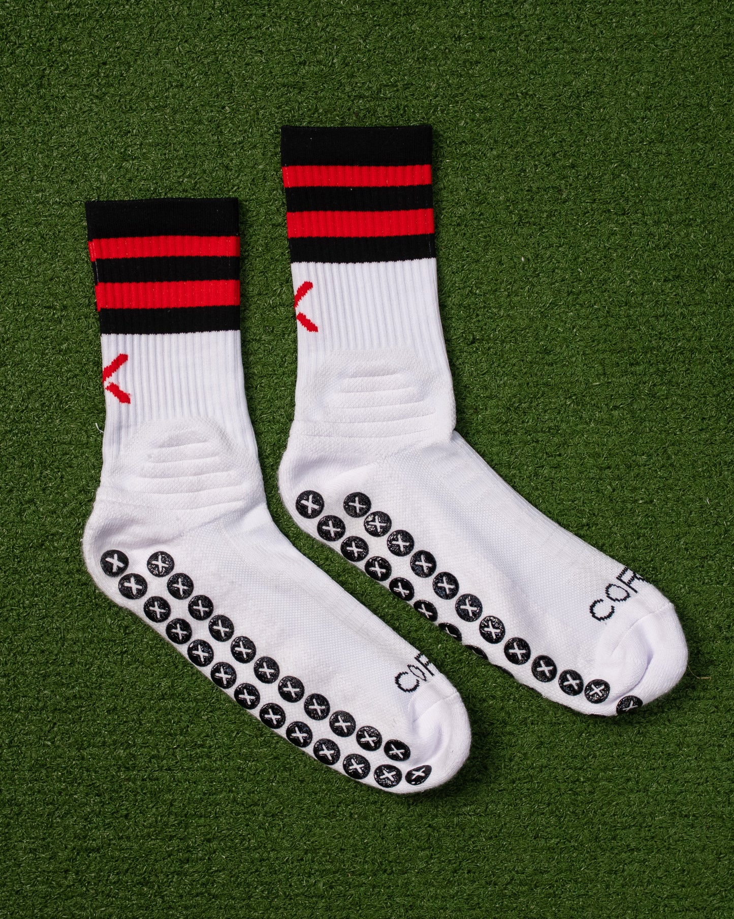 Black & Red - White | Elite Grip Socks