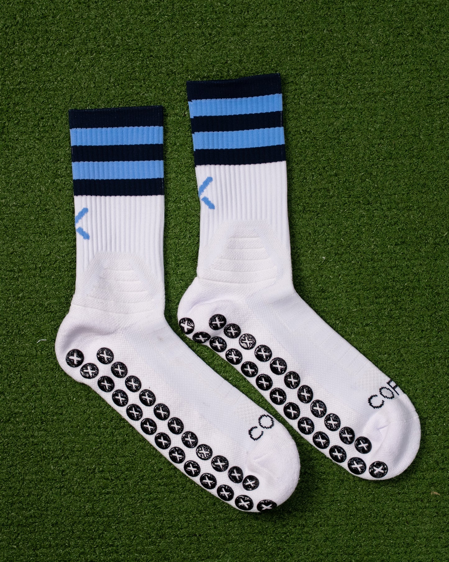 Navy & Light Blue - White | Elite Grip Socks
