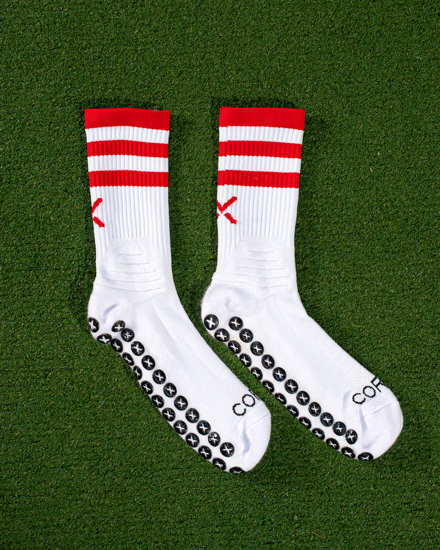 Red & White | Elite Grip Socks