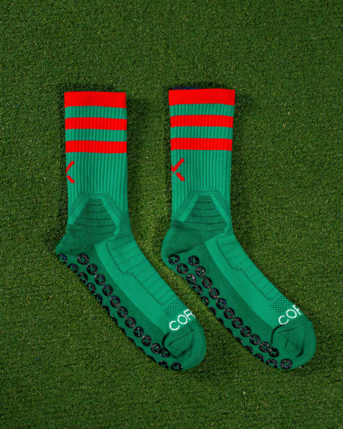 Green & Red | Elite Grip Socks