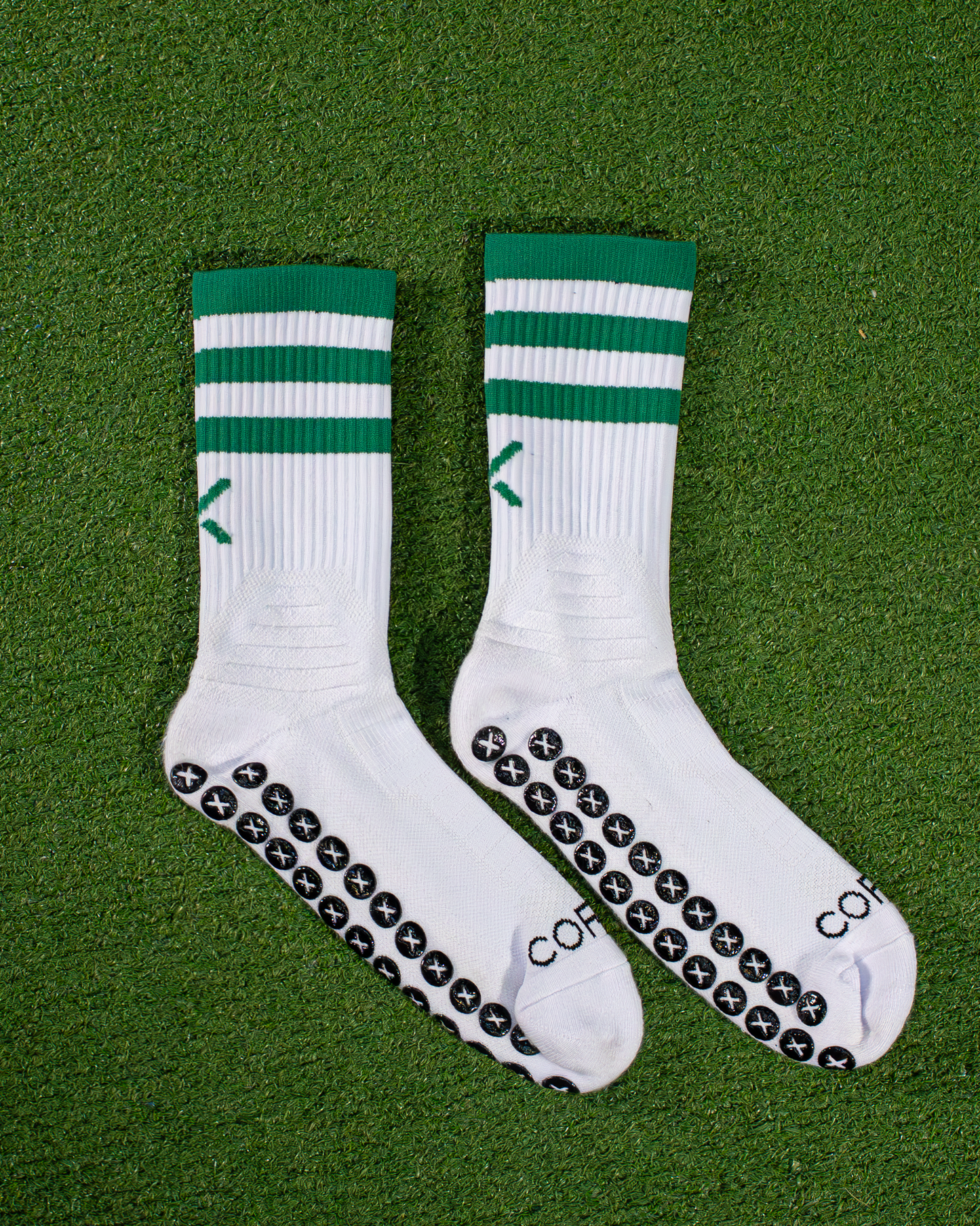 Green and White | Elite Grip Socks