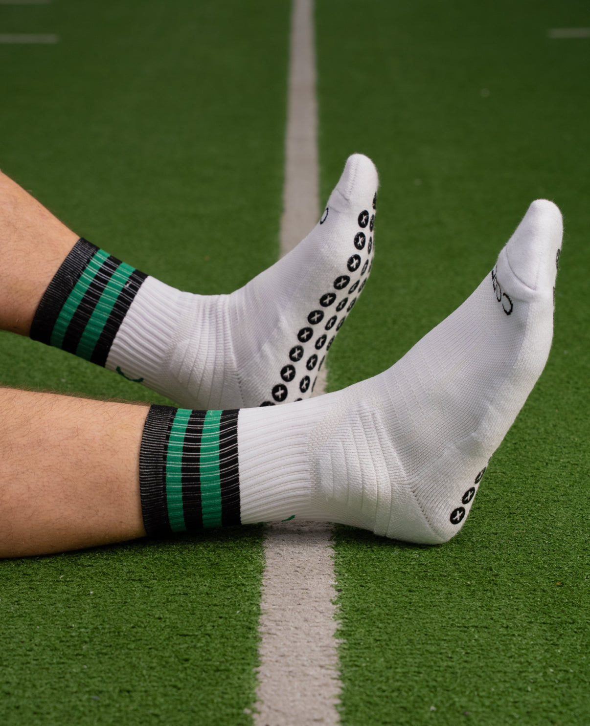 Green & Black - White | Elite Grip Socks
