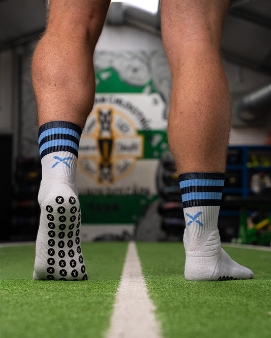 Navy & Light Blue - White | Elite Grip Socks