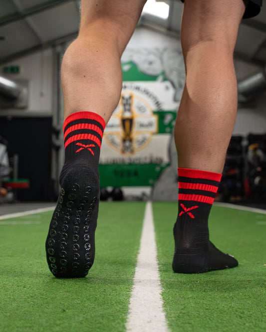 Black & Red | Elite Grip Socks