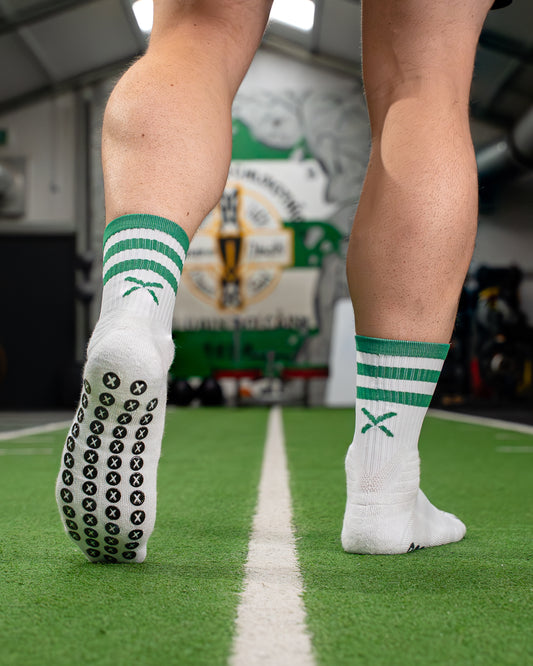 Green and White | Elite Grip Socks