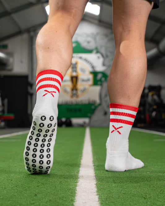 Red & White | Elite Grip Socks