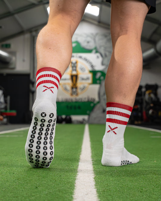 Maroon & White | Elite Grip Socks