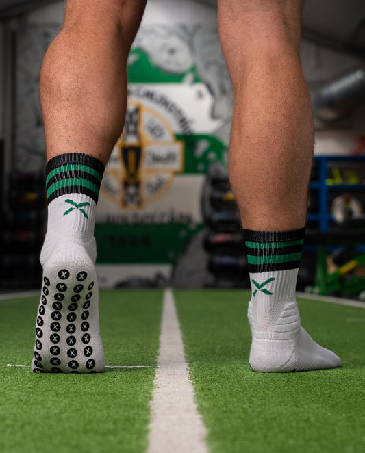 Green & Black - White | Elite Grip Socks